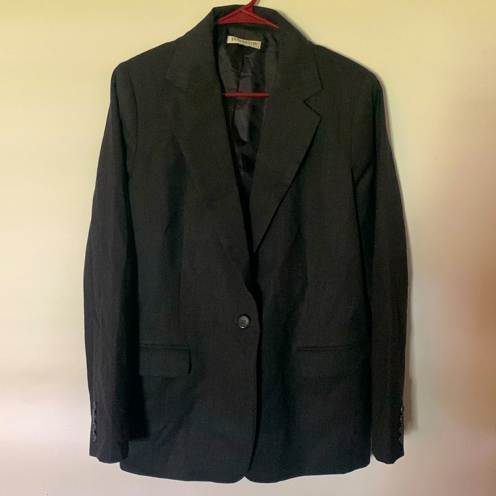 Pendleton 100% Virgin Wool Suit Jacket Dark Grey … - image 1